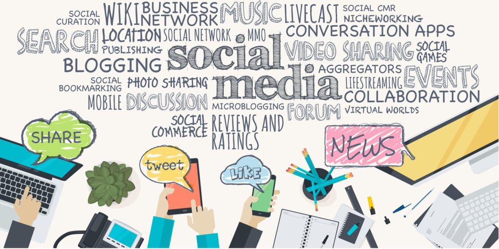 Digital marketing for Small Business keywords flat overlay